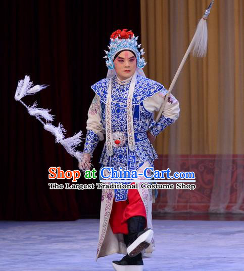 Number One Scholar Matchmaker Chinese Peking Opera Martial Male Garment Costumes and Headwear Beijing Opera Wusheng Yang Yanzhao Apparels Clothing