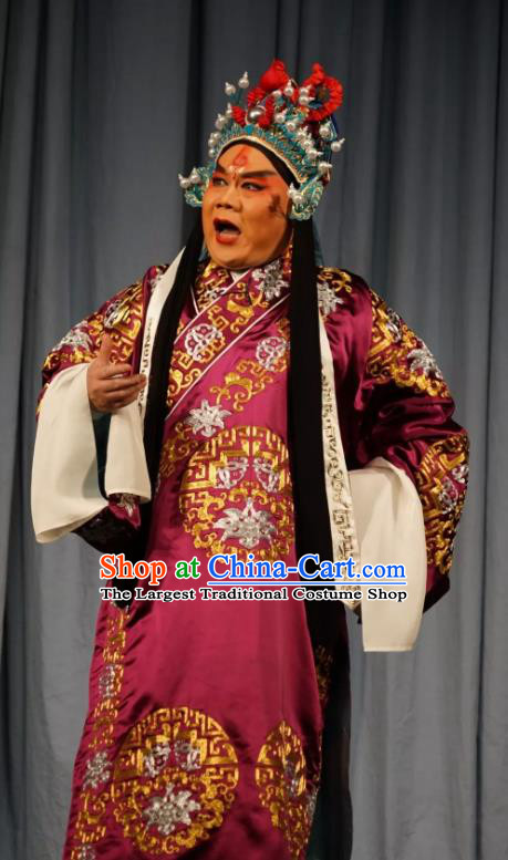 Number One Scholar Matchmaker Chinese Peking Opera Martial Male Garment Costumes and Headwear Beijing Opera General Fu Dingkui Apparels Takefu Clothing