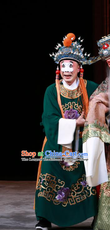 Luo Yang Gong Chinese Peking Opera Eunuch Garment Costumes and Headwear Beijing Opera Apparels Figurant Clothing