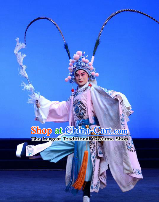 Ba Da Chui Chinese Peking Opera Takefu Garment Costumes and Headwear Beijing Opera Young Male Apparels General Lu Wenlong Clothing