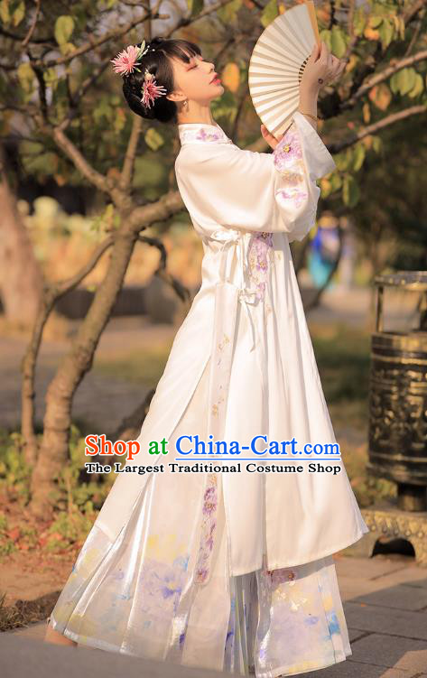 Chinese Ancient Patrician Lady Historical Costumes Traditional Embroidered Hanfu Dress Ming Dynasty Garment for Women