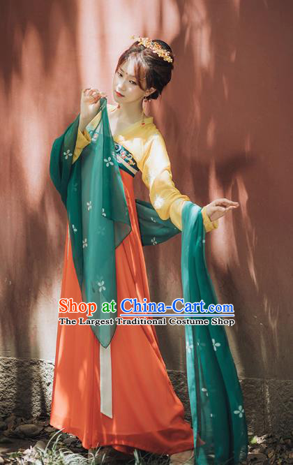 Chinese Ancient Court Lady Hanfu Dress Garment Traditional Tang Dynasty Royal Princess Historical Costumes for Women