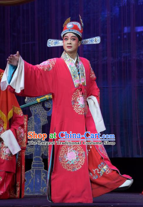 Li Hua Return Tang Chinese Shanxi Opera Bridegroom Xue Dingshan Apparels Costumes and Headpieces Traditional Jin Opera Young Male Garment Xiaosheng Clothing