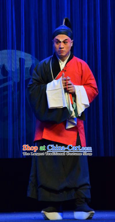 Tao Jin An Chinese Shanxi Opera Distress Male An Yuanzhen Apparels Costumes and Headpieces Traditional Jin Opera Clown Garment Prisoner Clothing