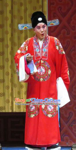 Jin Yunu Chinese Bangzi Opera Young Male Apparels Costumes and Headpieces Traditional Hebei Clapper Opera Xiaosheng Garment Bridegroom Mo Ji Clothing