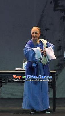 Yu Chenglong Chinese Shanxi Opera Civilian Male Apparels Costumes and Headpieces Traditional Jin Opera Qing Dynasty Garment Elderly Man Clothing