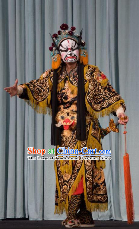 Li Hua Return Tang Chinese Shanxi Opera Wusheng Apparels Costumes and Headpieces Traditional Jin Opera Soldier Garment Warrior Clothing