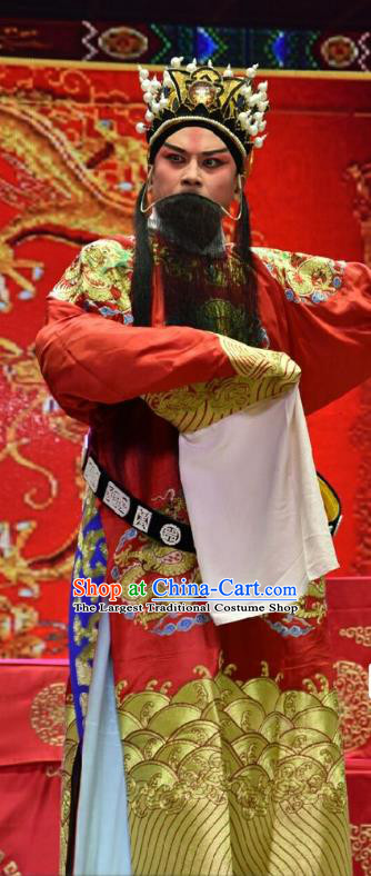 Palm Civet for Prince Chinese Shanxi Opera Monarch Apparels Costumes and Headpieces Traditional Jin Opera Laosheng Garment Emperor Zhenzong Clothing