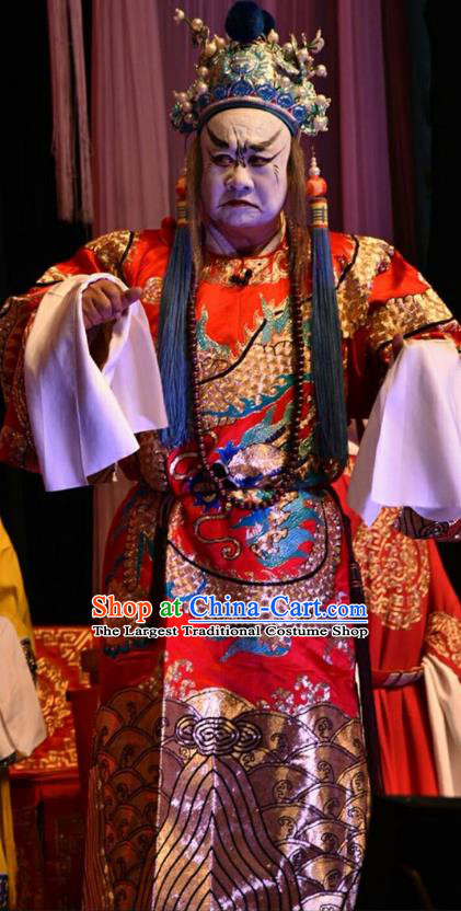 Yi Pu Zhong Hun Chinese Shanxi Opera Eunuch Wei Zhongxian Apparels Costumes and Headpieces Traditional Jin Opera Treacherous Minister Garment Clothing