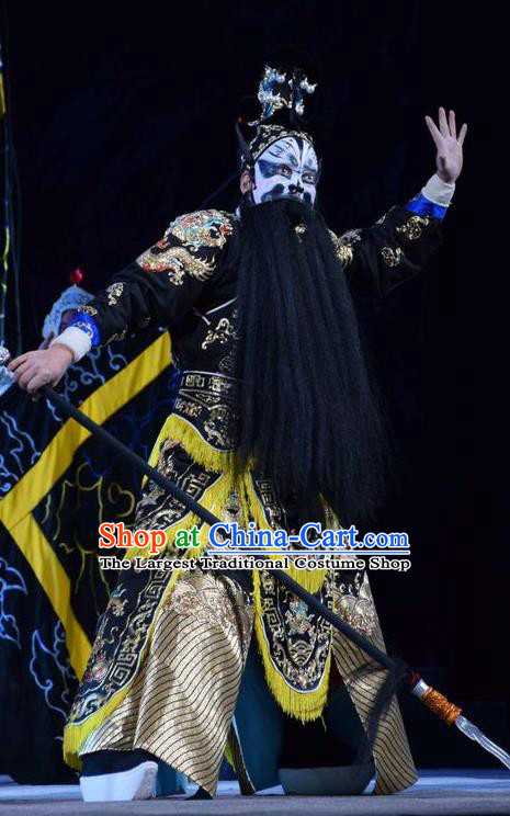 Guan Gong Chinese Shanxi Opera Wusheng Zhang Fei Apparels Costumes and Headpieces Traditional Jin Opera Martial Male Garment General Clothing