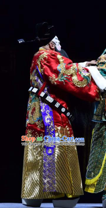 Guan Gong Chinese Shanxi Opera Prime Minister Cao Cao Apparels Costumes and Headpieces Traditional Jin Opera Jing Role Garment Elderly Male Clothing