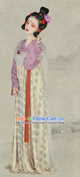 Chinese Ancient Drama Court Maid Dress Traditional Hanfu Apparels Tang Dynasty Palace Lady Historical Costumes and Headpieces for Women