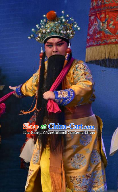 Wei Shui River Chinese Shanxi Opera Lord Apparels Costumes and Headpieces Traditional Jin Opera Monarch Garment King Ji Chang Clothing