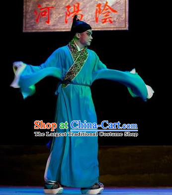 Yin Yang River Chinese Hubei Hanchu Opera Young Male Apparels Costumes and Headpieces Traditional Han Opera Xiaosheng Garment Zhang Maocai Clothing