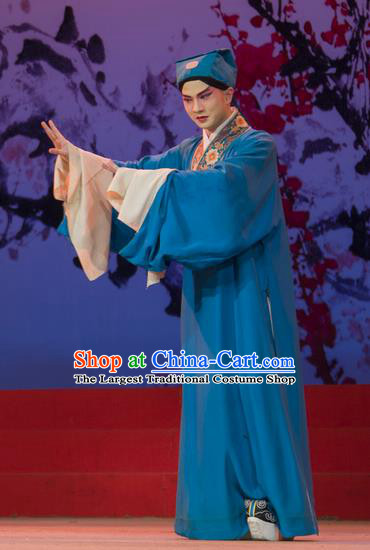 Cong Tai Bie Chinese Hubei Hanchu Opera Xiaosheng Apparels Costumes and Headpieces Traditional Han Opera Young Male Garment Mei Liangyu Clothing