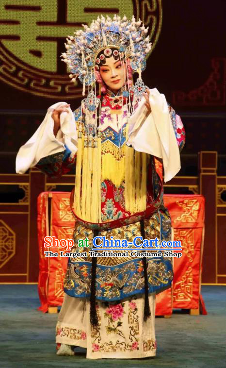 Chinese Han Opera Hua Tan Sun Shangxiang Garment Liu Bei Zhao Qin Costumes and Headdress Traditional Hubei Hanchu Opera Actress Apparels Princess Dress