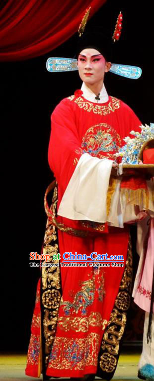 Chun Niang Qu Chinese Hubei Hanchu Opera Xiaosheng Apparels Costumes and Headpieces Traditional Han Opera Young Male Garment Number One Scholar Xue Yi Clothing