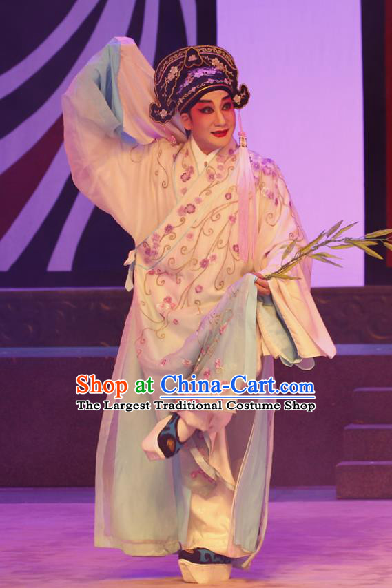 The Peony Pavilion Chinese Guangdong Opera Niche Apparels Costumes and Headpieces Traditional Cantonese Opera Xiaosheng Garment Scholar Liu Mengmei Clothing