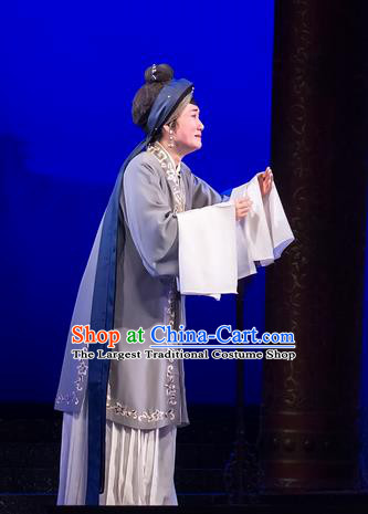 Chinese Cantonese Opera Pantaloon Garment The Romance of Hairpin Costumes and Headdress Traditional Guangdong Opera Laodan Apparels Dame Grey Dress