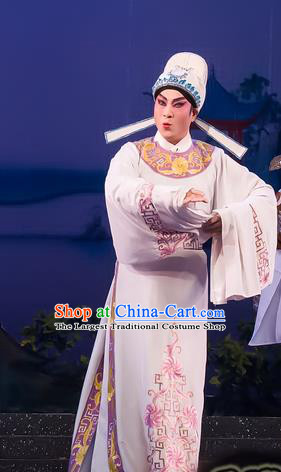 The Romance of Hairpin Chinese Guangdong Opera Young Male Apparels Costumes and Headpieces Traditional Cantonese Opera Scholar Garment Wang Shipeng Clothing