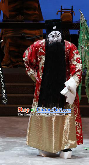 General Ma Chao Chinese Guangdong Opera Jing Apparels Costumes and Headpieces Traditional Cantonese Opera Laosheng Garment Prime Minister Cao Cao Clothing