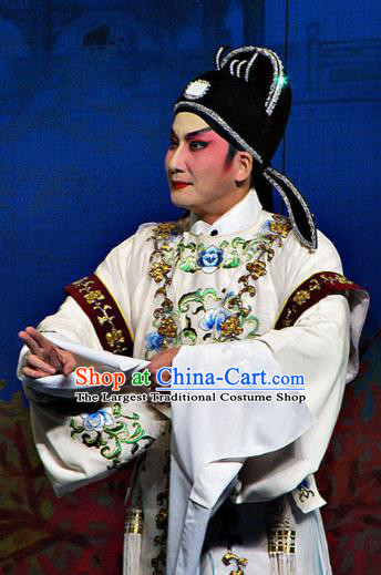 Meng Hui Tai Hu Chinese Guangdong Opera Scholar Fan Li Apparels Costumes and Headpieces Traditional Cantonese Opera Xiaosheng Garment Young Man Clothing