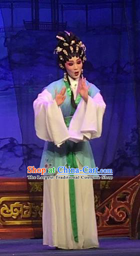 Chinese Cantonese Opera Xiaodan Huan Sha Garment Story of the Violet Hairpin Costumes and Headdress Traditional Guangdong Opera Apparels Maidservant Dress