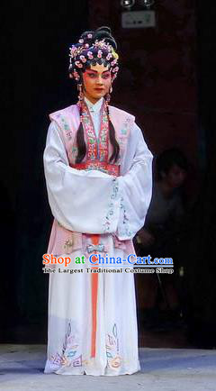 Chinese Cantonese Opera Maid Lady Garment Diao Man Gong Zhu Gan Fu Ma Costumes and Headdress Traditional Guangdong Opera Servant Girl Apparels Xiaodan Dress