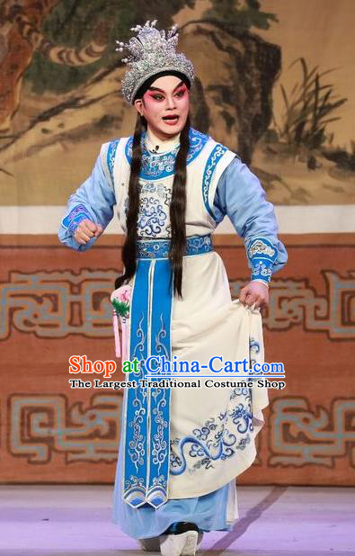 The Mad Monk by the Sea Chinese Guangdong Opera Xiaosheng Apparels Costumes and Headwear Traditional Cantonese Opera Young Male Garment Wu Xiaopeng Clothing