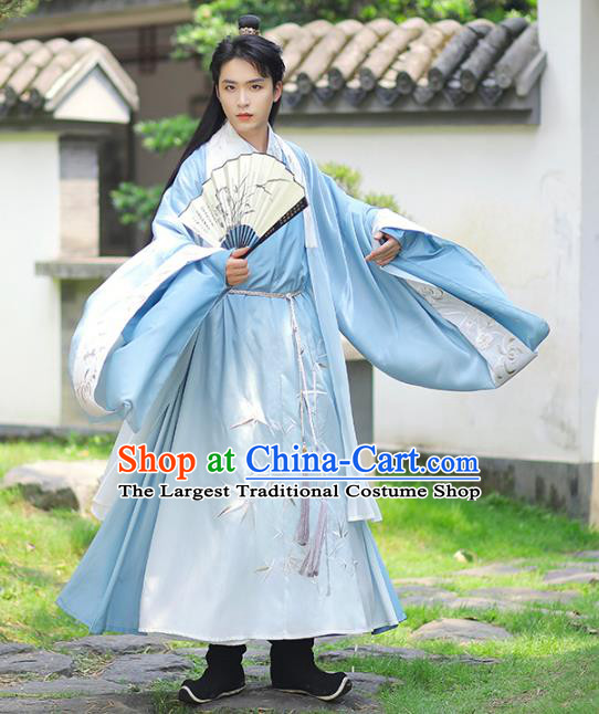 Chinese Traditional Ming Dynasty Noble Childe Historical Costumes Ancient Swordsman Hanfu Apparels for Men