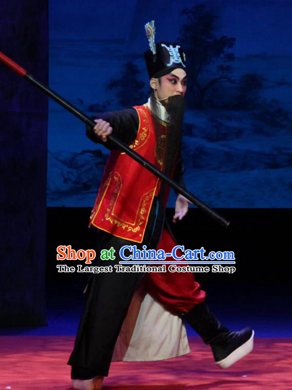 Escape from Banishment Chinese Guangdong Opera Soldier Apparels Costumes and Headwear Traditional Cantonese Opera Martial Male Garment Wang De Clothing