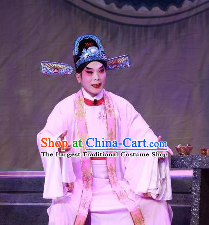 Escape from Banishment Chinese Guangdong Opera Young Male Li Weile Apparels Costumes and Headwear Traditional Cantonese Opera Xiaosheng Garment Scholar Clothing