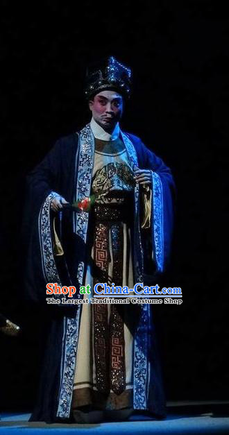 Zi Yun Chinese Guangdong Opera Merchant Apparels Costumes and Headwear Traditional Cantonese Opera Rich Male Garment Clothing