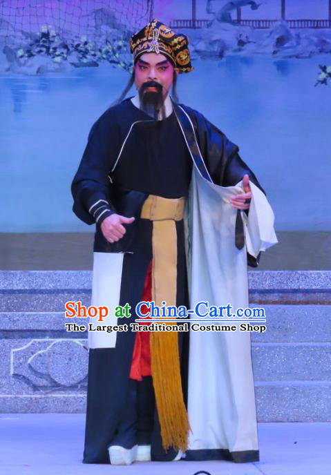 Chinese Guangdong Opera Swordsman Apparels Costumes and Headwear Traditional Cantonese Opera Wusheng Garment Martial Male Clothing