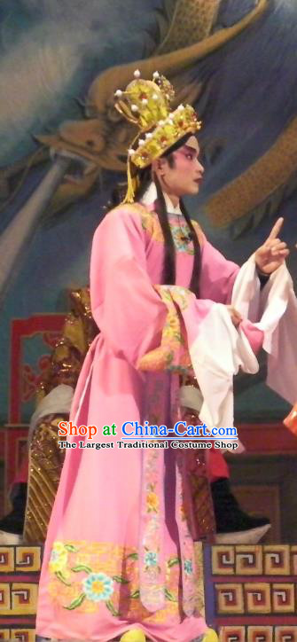 Wu Suo Dong Gong Chinese Guangdong Opera Prince Apparels Costumes and Headwear Traditional Cantonese Opera Xiaosheng Garment Young Male Wen Xi Clothing