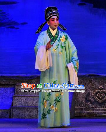 Unhappy Marriage Chinese Guangdong Opera Young Man Apparels Costumes and Headwear Traditional Cantonese Opera Niche Garment Xiaosheng Clothing