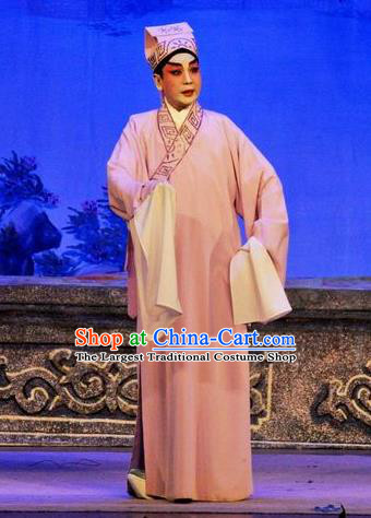 Da Nao Mei Zhi Fu Chinese Guangdong Opera Scholar Xiao Yonglun Apparels Costumes and Headwear Traditional Cantonese Opera Xiaosheng Garment Young Man Clothing