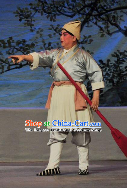 Fan Lihua Return Tang Chinese Guangdong Opera Boatman Apparels Costumes and Headwear Traditional Cantonese Opera Fisher Garment Figurant Clothing