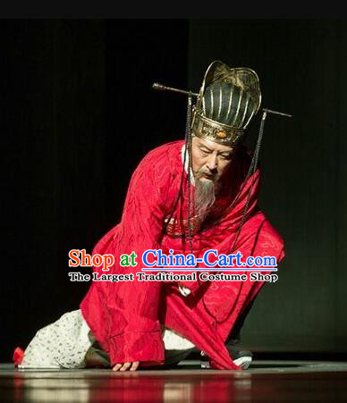 Chinese Traditional Ming Dynasty Minister Clothing Stage Performance Historical Drama Apparels Costumes Ancient Official Zhang Juzheng Garment and Headwear