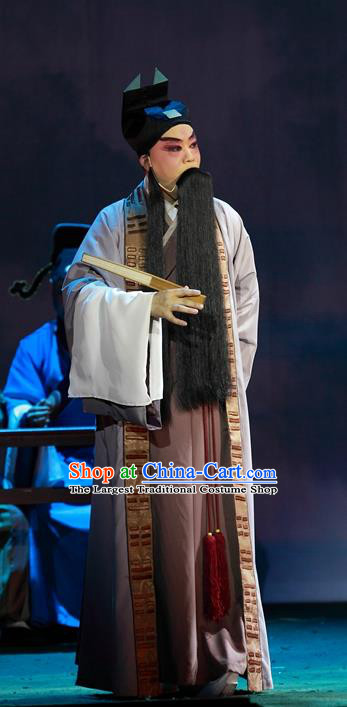 Cao Min Song Shijie Chinese Sichuan Opera Elderly Male Mao Peng Apparels Costumes and Headpieces Peking Opera Highlights Garment Old Man Clothing