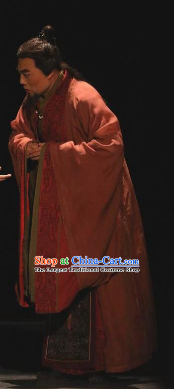 Chinese Traditional Jin Dynasty Official Clothing Stage Performance Historical Drama Guang Ling San Apparels Costumes Ancient Minister Garment and Headwear