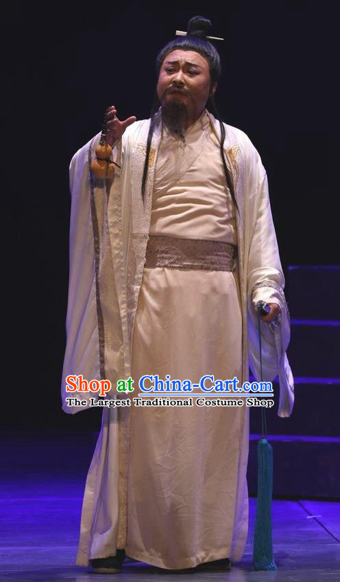 Chinese Traditional Jin Dynasty Gifted Male Clothing Stage Performance Historical Drama Guang Ling San Apparels Costumes Ancient Scholar Garment and Headwear