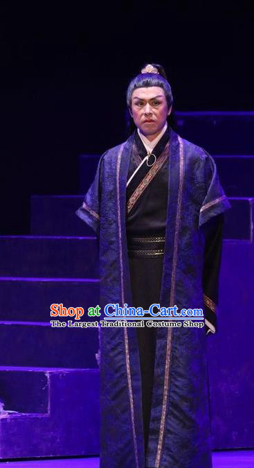 Chinese Traditional Jin Dynasty Scholar Clothing Stage Performance Historical Drama Guang Ling San Apparels Costumes Ancient Distinguished Men Shan Tao Garment and Headwear