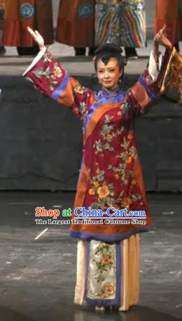 Chinese Historical Drama Yangshi Lei Ancient Young Female Garment Costumes Traditional Stage Show Dress Qing Dynasty Mistress Apparels and Headpieces