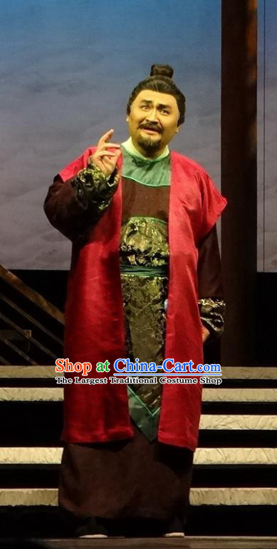 Chinese Traditional Song Dynasty Landlord Clothing Stage Performance Historical Drama Han Wengong Apparels Costumes Ancient Merchant Garment and Headwear