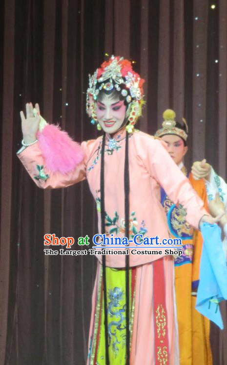 Chinese Sichuan Opera Highlights Rani Garment Costumes and Headdress He Gong Huan Qing Traditional Peking Opera Hua Tan Dress Princess Consort Apparels