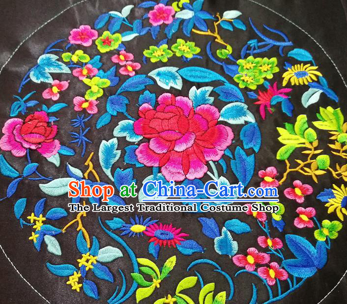 Chinese Traditional Embroidered Peony Patch Cloth Decoration Embroidery Craft Embroidered Accessories