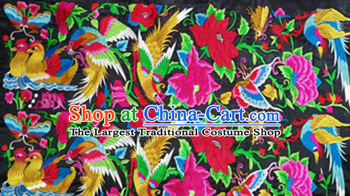 Chinese Traditional Embroidered Mandarin Duck Lotus Pattern Patch Decoration Embroidery Craft Embroidered Accessories