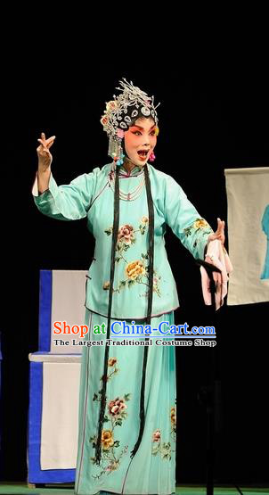 Chinese Sichuan Opera Highlights Young Female Wang Sanqiao Garment Costumes and Headdress San Qiao Gua Hua Traditional Peking Opera Actress Dress Hua Tan Apparels