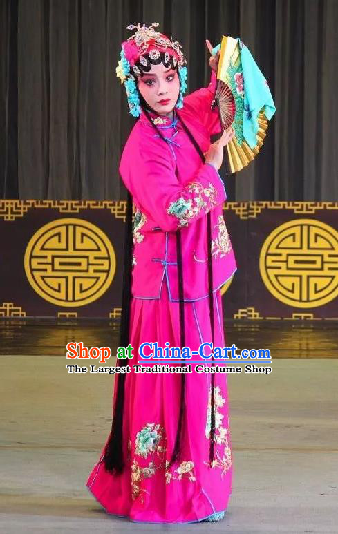 Chinese Sichuan Opera Highlights Garment Hua Tan Costumes and Headdress San Qiao Gua Hua Traditional Peking Opera Actress Dress Young Female Wang Sanqiao Apparels